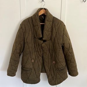 Free People tawny quilted pillow jacket